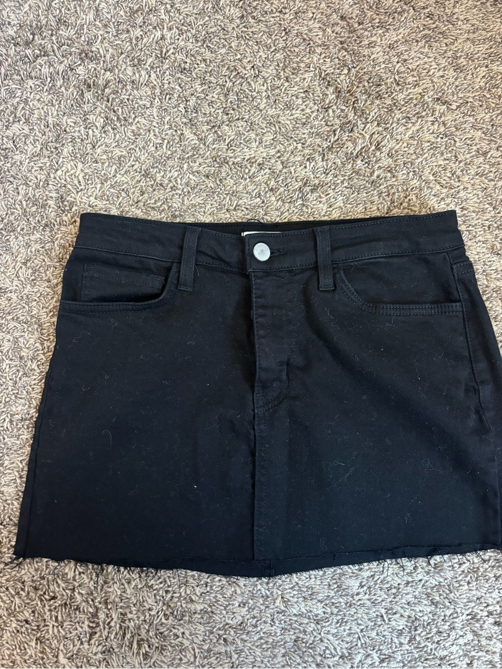 Black Denim Mini Skirt - Classic High-Waist